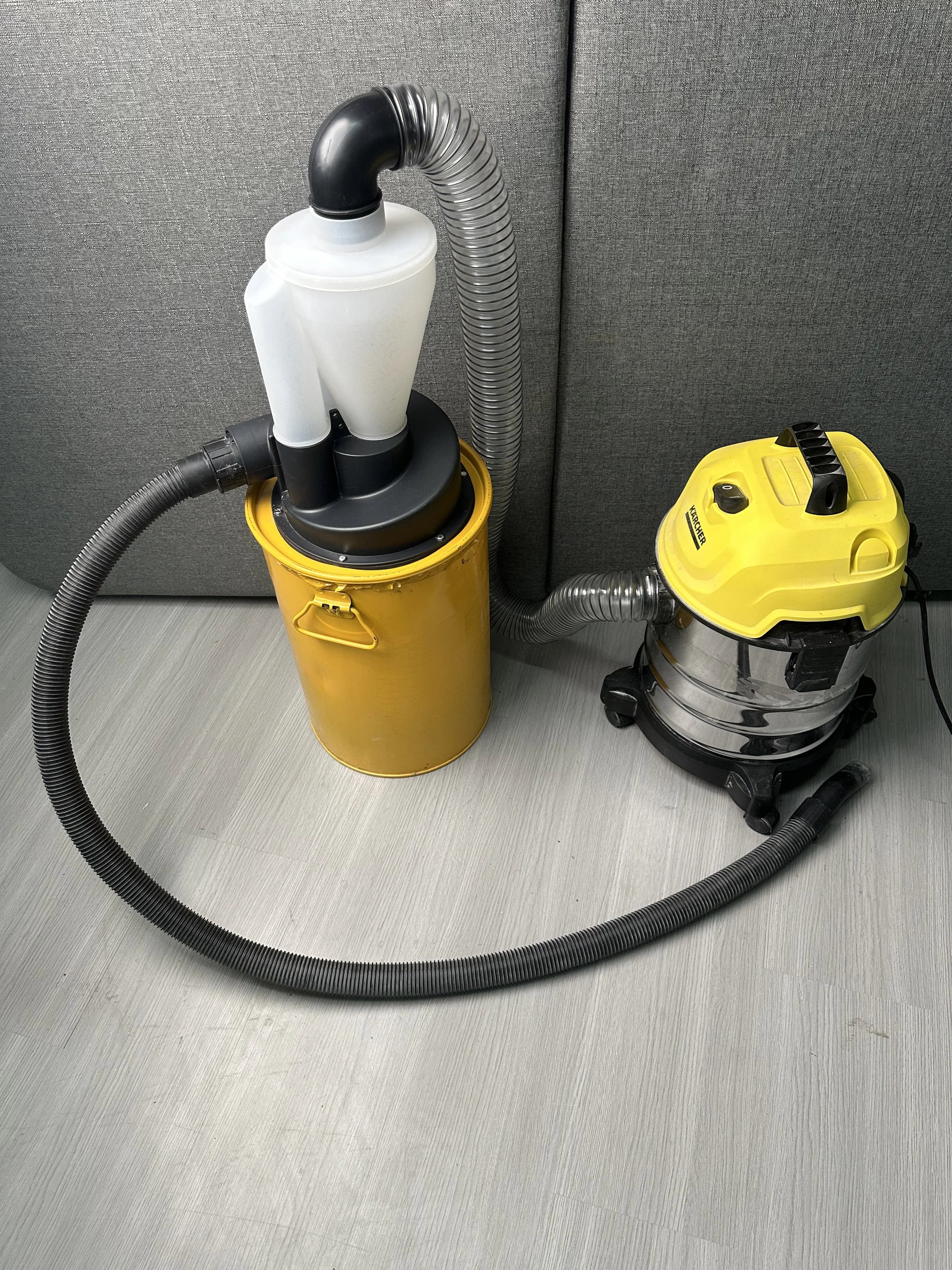 Collecteur de Poussière Cyclone 2.5'' - Séparateur Double Filtration Menuiserie