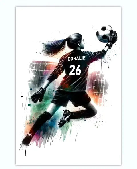 Poster Football Personnalisé Canvas - Nom Numéro Joueur Décoration Soccer
