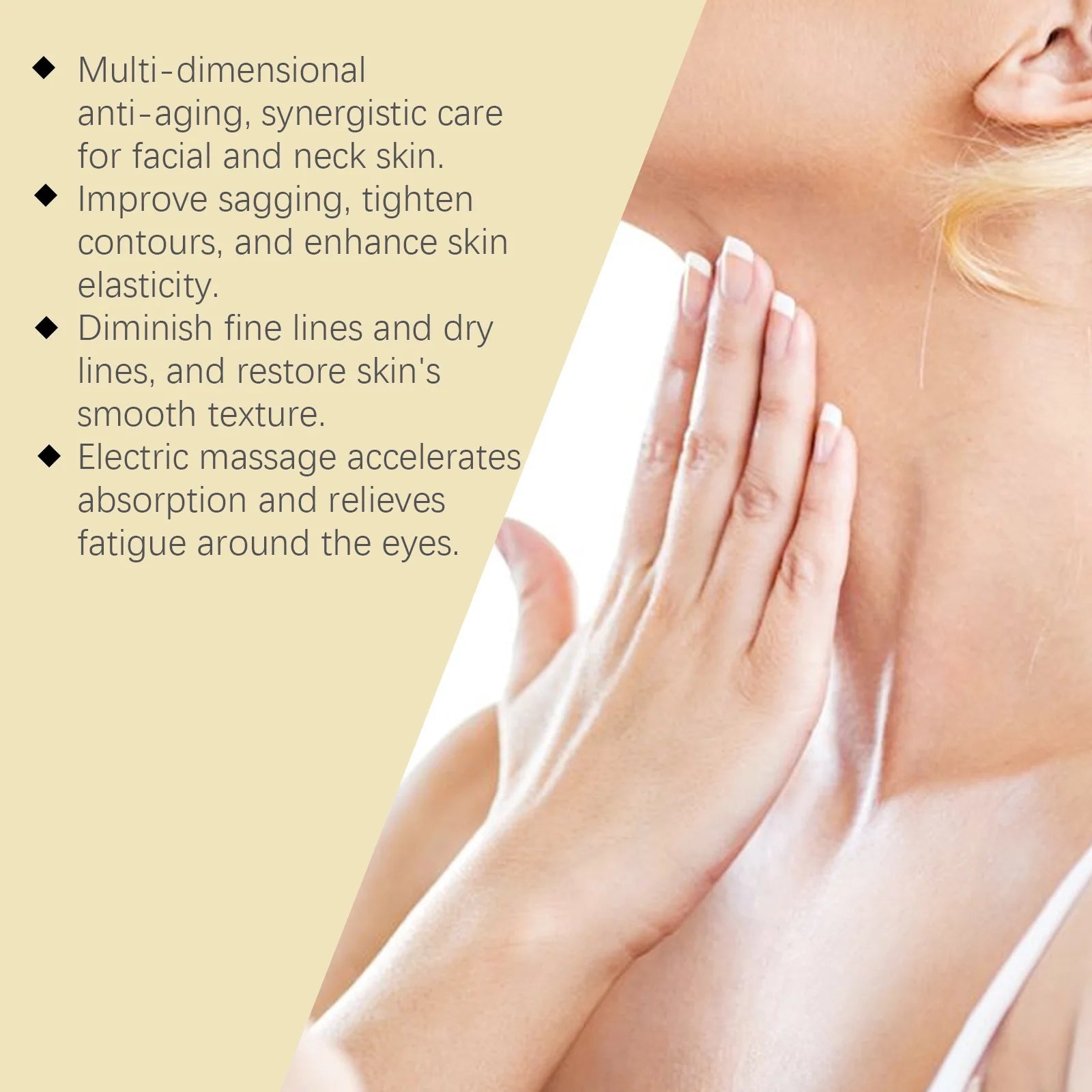 Crème Raffermissante Cou AH-8 - Anti-Âge Polypeptide Massage Électrique