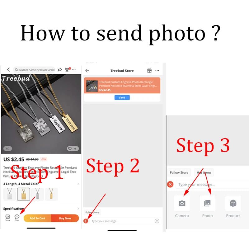 Collier Dessin Enfant Personnalisé Acier Inoxydable - Pendentif Artwork Logo Cadeau