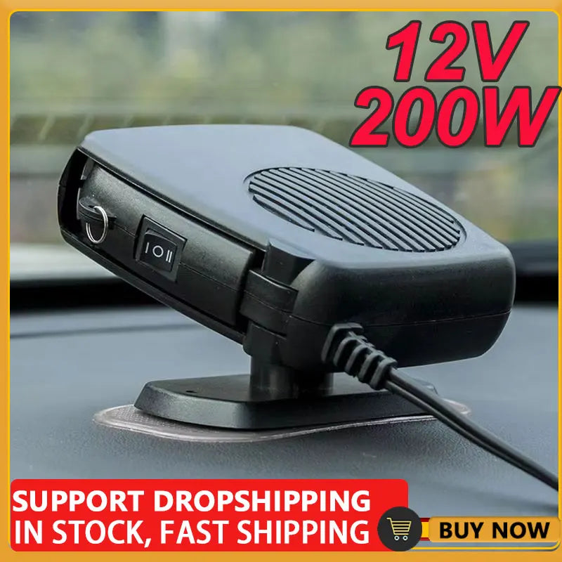 Chauffage Voiture 12V 200W - Ventilateur Dégivreur Déembueur Anti-Buée