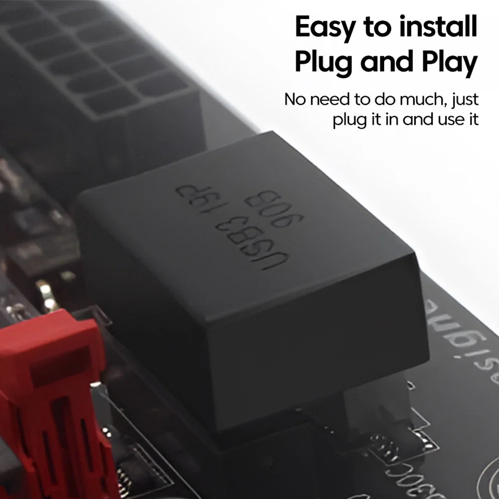 Adaptateur Carte Mère USB 3.0 90° - Connecteur Header Desktop PC