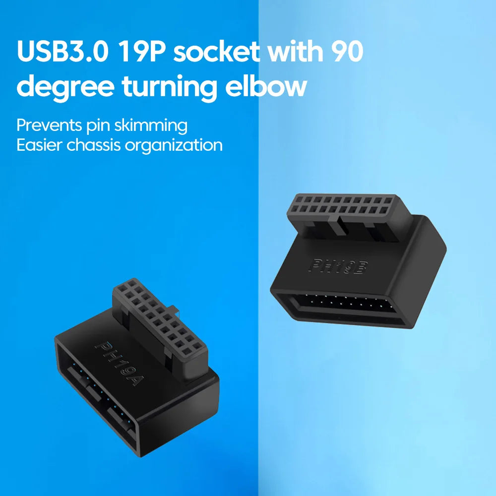 Adaptateur Carte Mère USB 3.0 90° - Connecteur Header Desktop PC