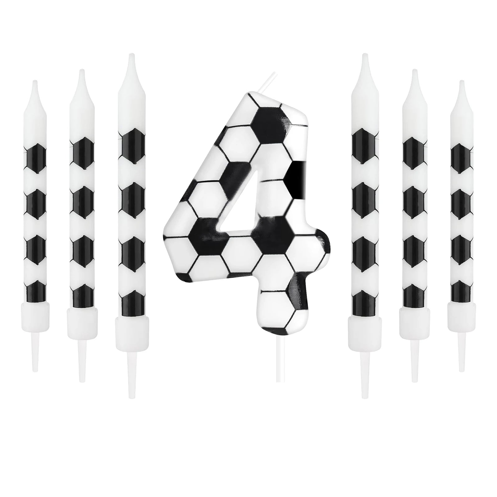 Bougies Anniversaire Football 7pcs - Thème Soccer Sport Gâteau Enfants