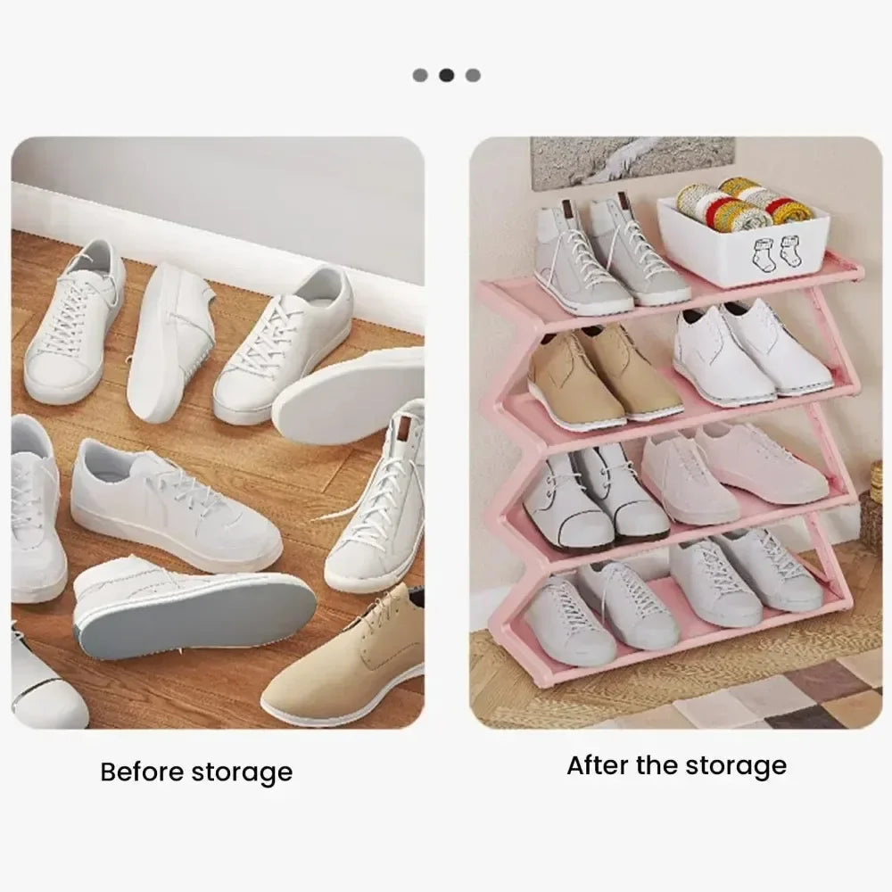 Meuble Chaussures 4 Niveaux Moderne - Organisateur Entrée Gain d'Espace Appartement