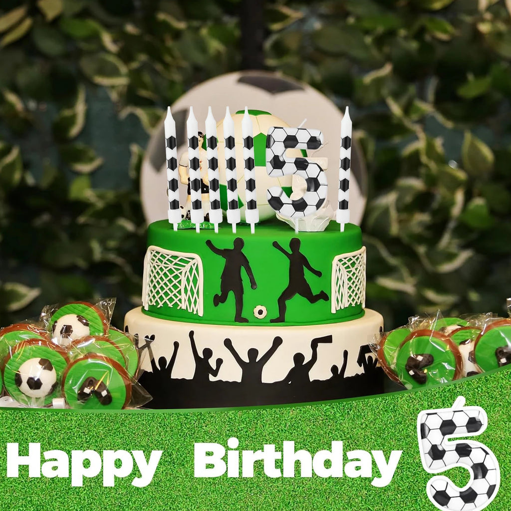 Bougies Anniversaire Football 7pcs - Thème Soccer Sport Gâteau Enfants