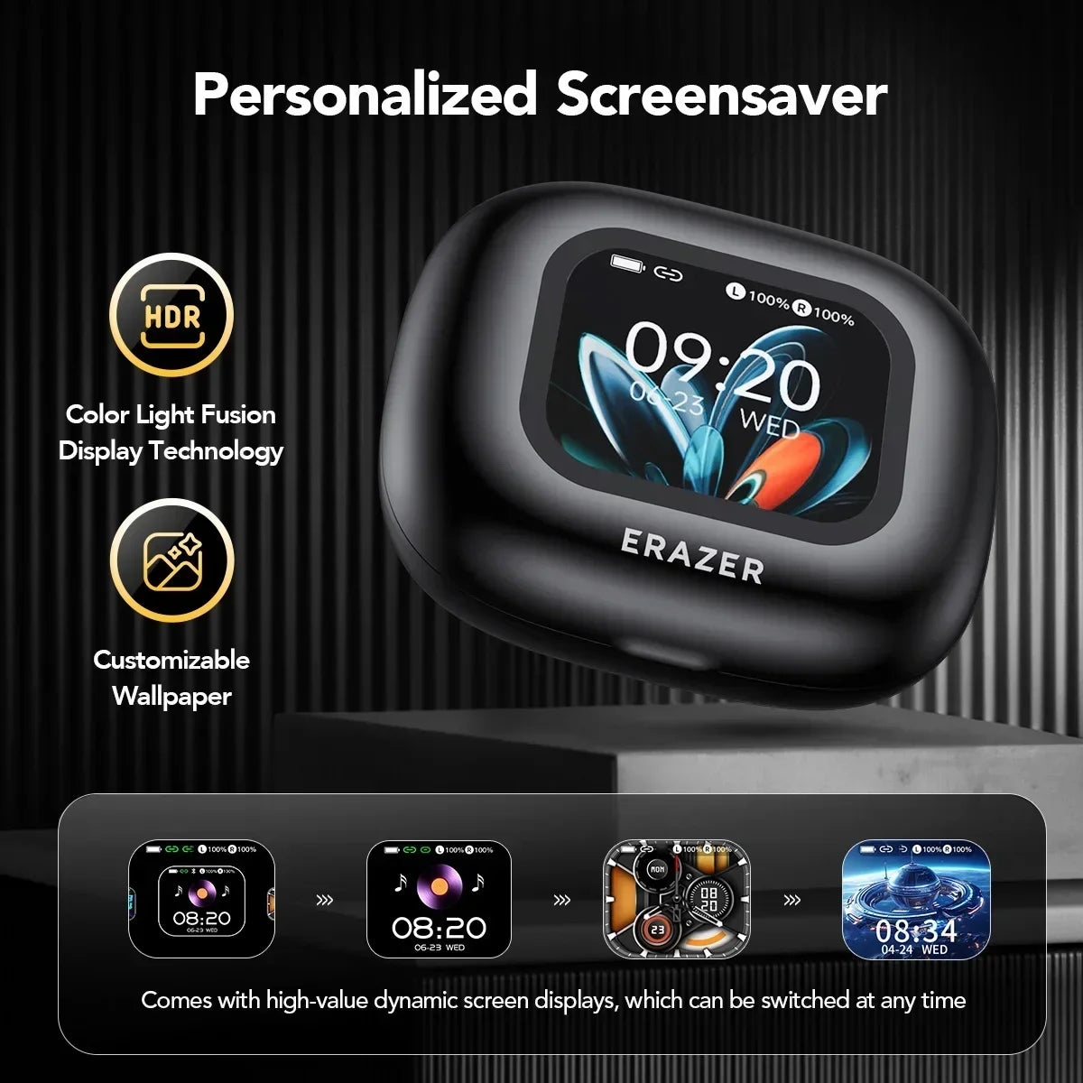 Écouteurs Bluetooth HTC NE27 5.4 - Traducteur IA Écran LCD Réduction Bruit