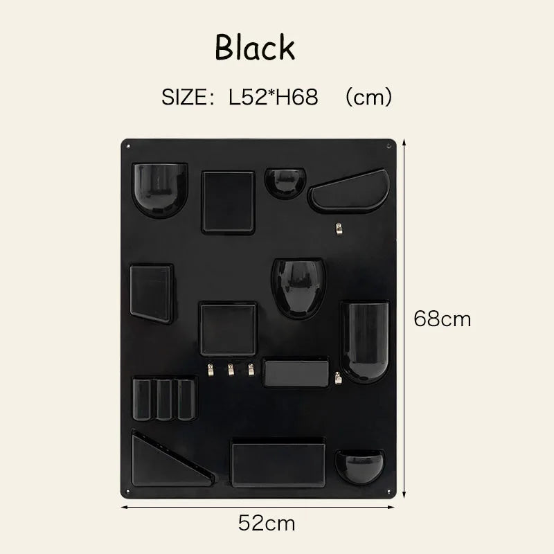 Wall-mounted Storage Rack with Hooks for Office, Kitchen and Workshop Children's Room Organizer with Adjustable Shelves