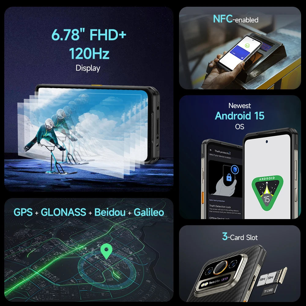 Smartphone Ulefone Armor 25T Pro 5G - Rugged Android 15 Charge 30W Sans Fil