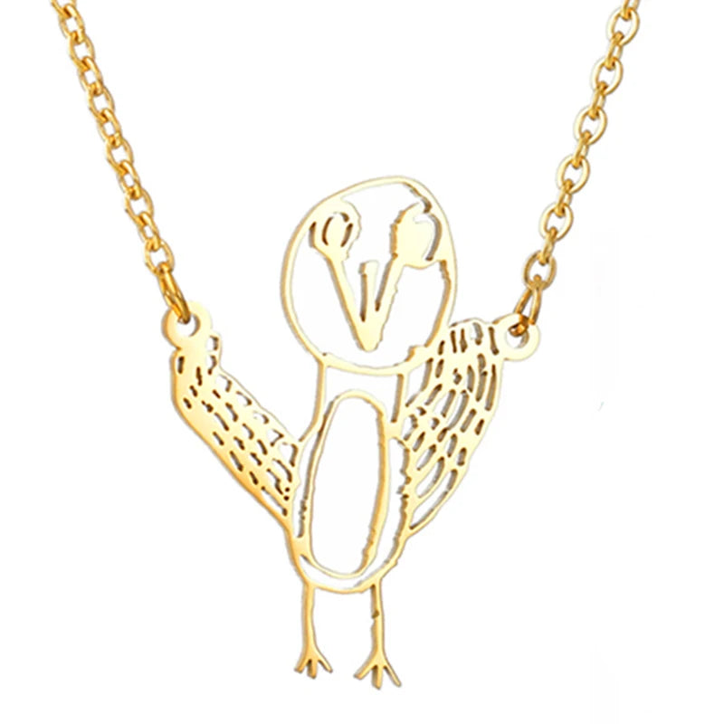 Collier Dessin Enfant Personnalisé Acier Inoxydable - Pendentif Artwork Logo Cadeau