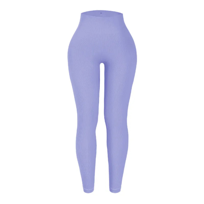 Legging Yoga Femme Sans Couture Taille Haute - Tricot Extensible Sport