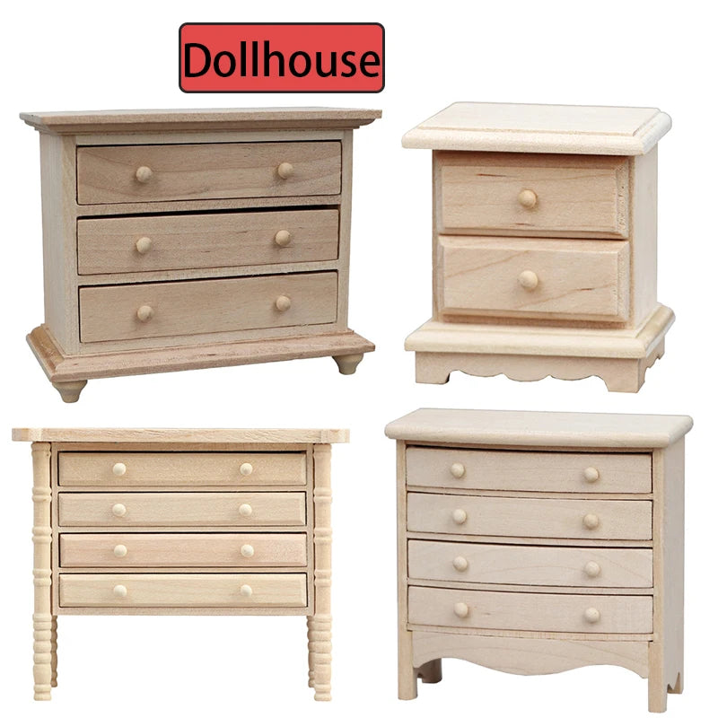 Maison Poupée Miniature 1:12 Meuble Rangement Tiroirs - Accessoire Décoration