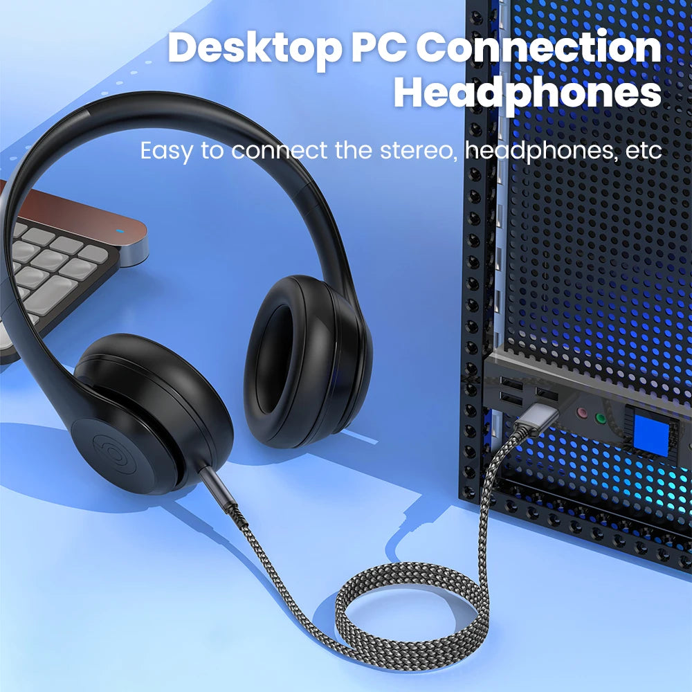 Câble Audio USB-A vers AUX 3.5mm Mâle - Adaptateur Casque Haut-Parleur PC Voiture