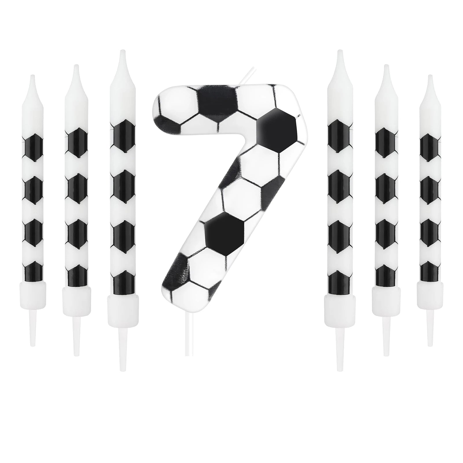 Bougies Anniversaire Football 7pcs - Thème Soccer Sport Gâteau Enfants