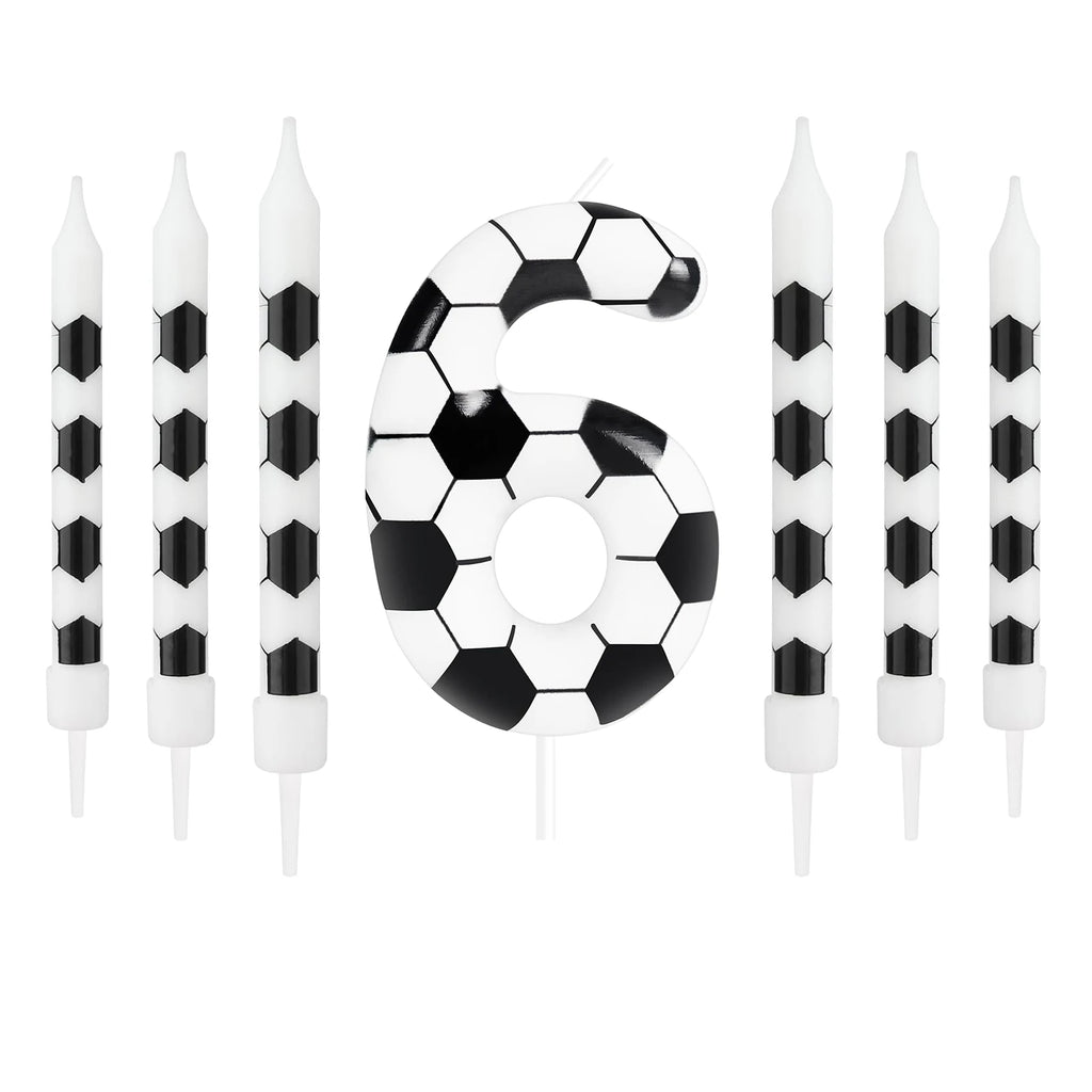 Bougies Anniversaire Football 7pcs - Thème Soccer Sport Gâteau Enfants