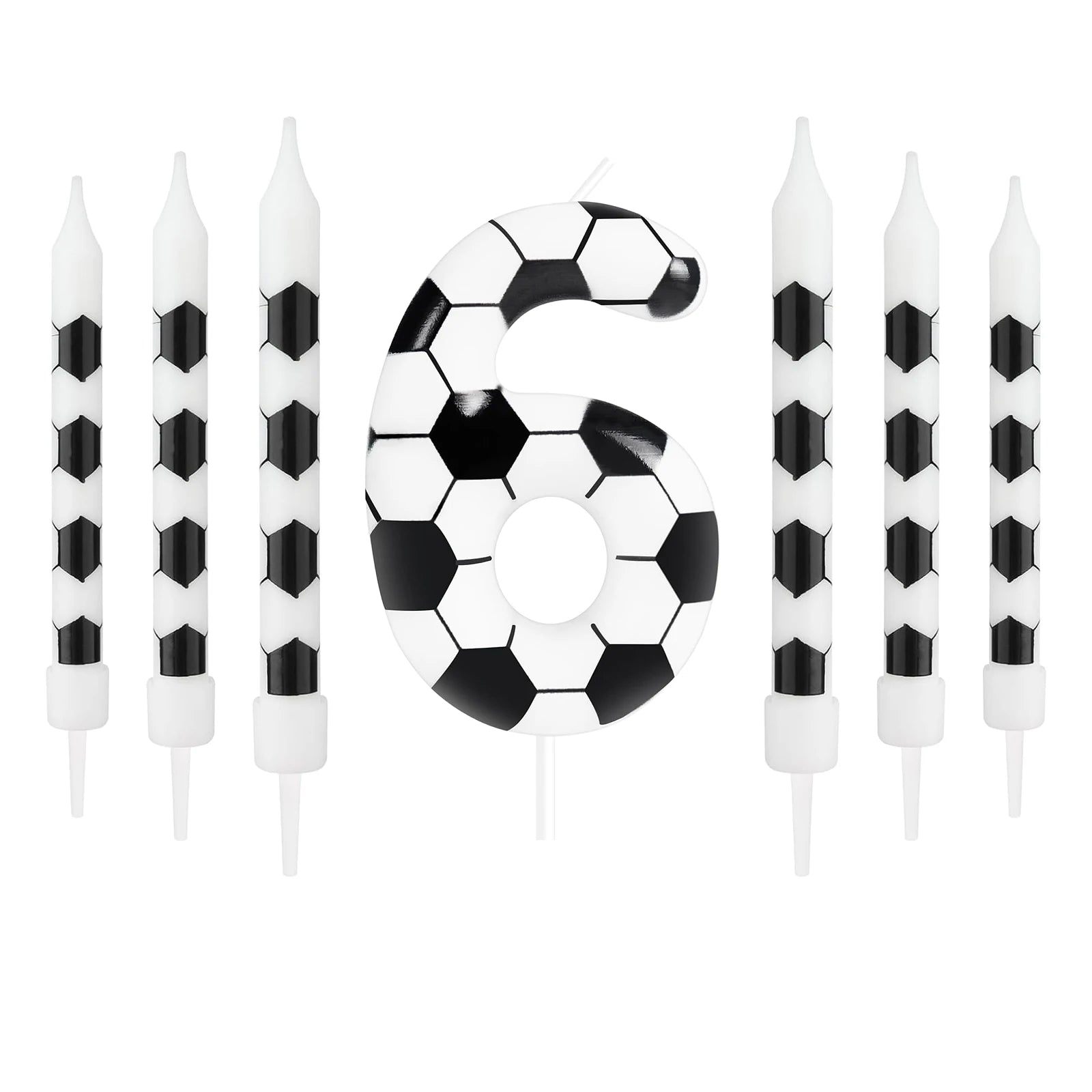 Bougies Anniversaire Football 7pcs - Thème Soccer Sport Gâteau Enfants