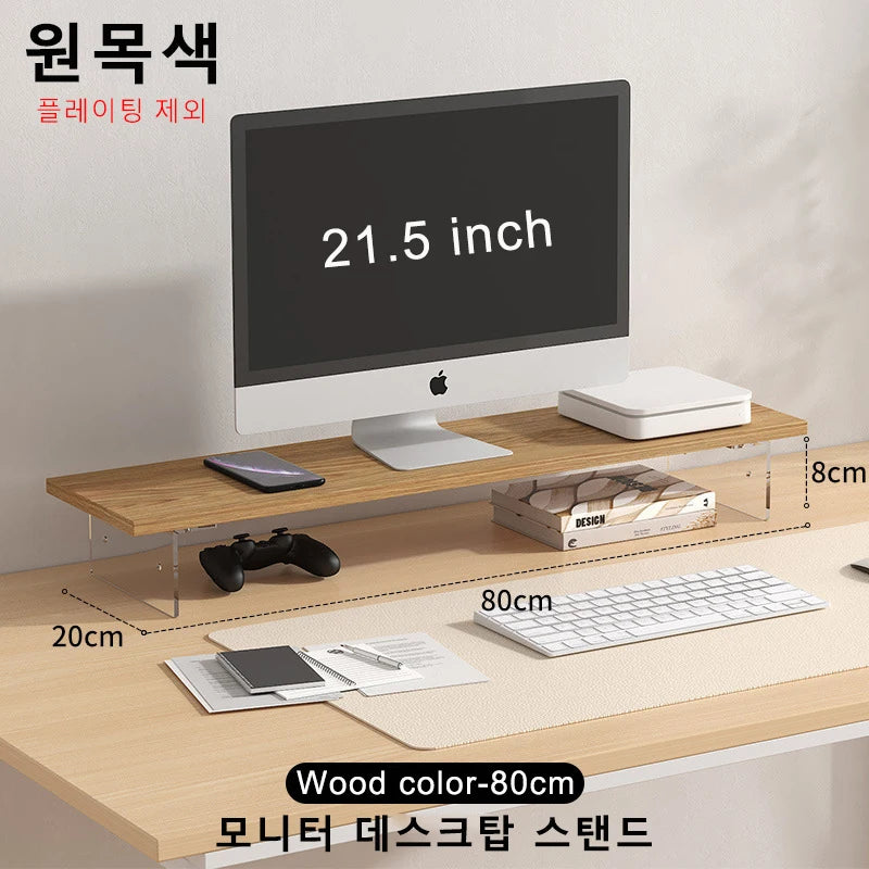 Support Moniteur 60/80CM Bois - Rehausseur Bureau Rangement Organisateur