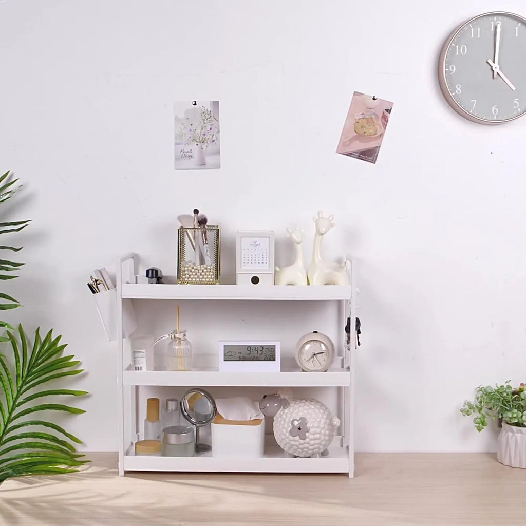 Étagère Rangement Bureau 3 Niveaux - Organisateur Gain d'Espace Antidérapant