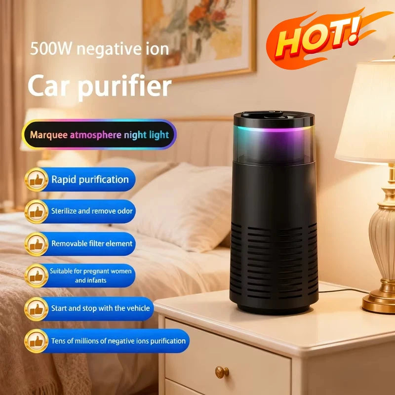 Purificateur d'Air Voiture - Ions Négatifs Anti-Formaldéhyde & Odeurs 2026