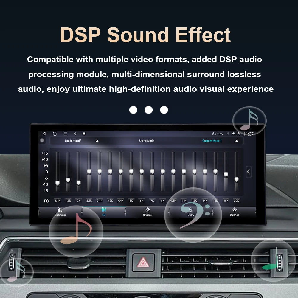 Radio Auto Android 14 Audi Q5 2009-2019 - QLED CarPlay GPS Navigation HD