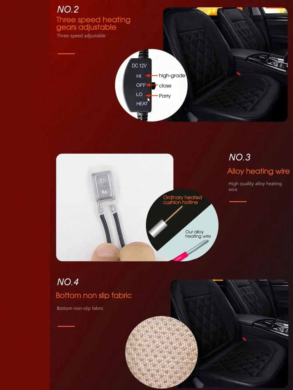 Coussin Chauffant Voiture 12V Électrique - Modification Siège Chaleur Rapide