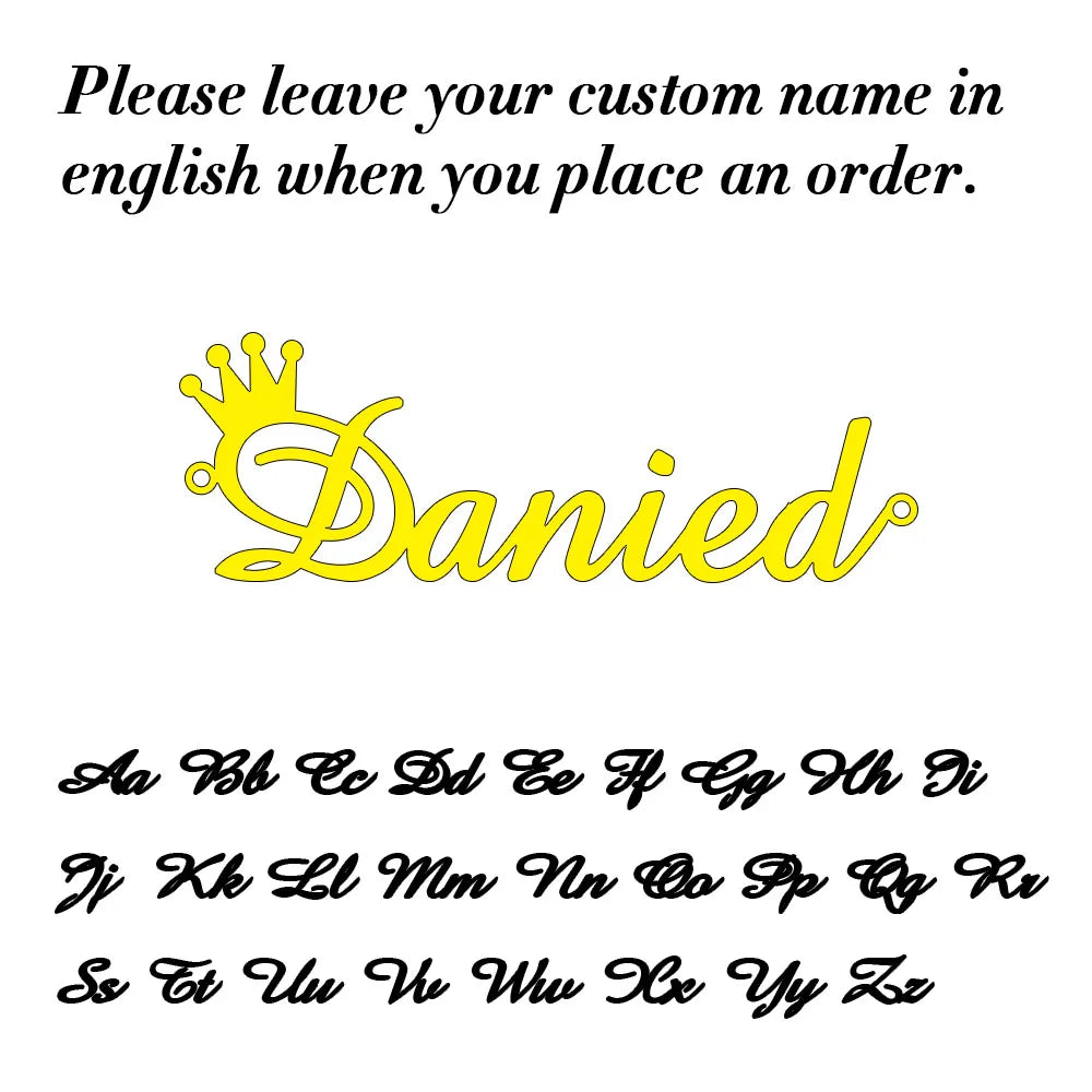 Broche Personnalisée Nom Acier Inoxydable - Badge Plaque Mariage Cadeau