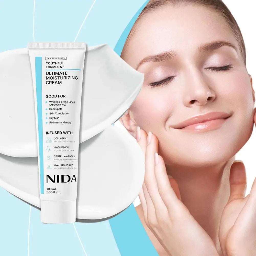 Crème Hydratante NIDA Youthful Formula - Absorption Rapide Réparation Pores Rougeurs