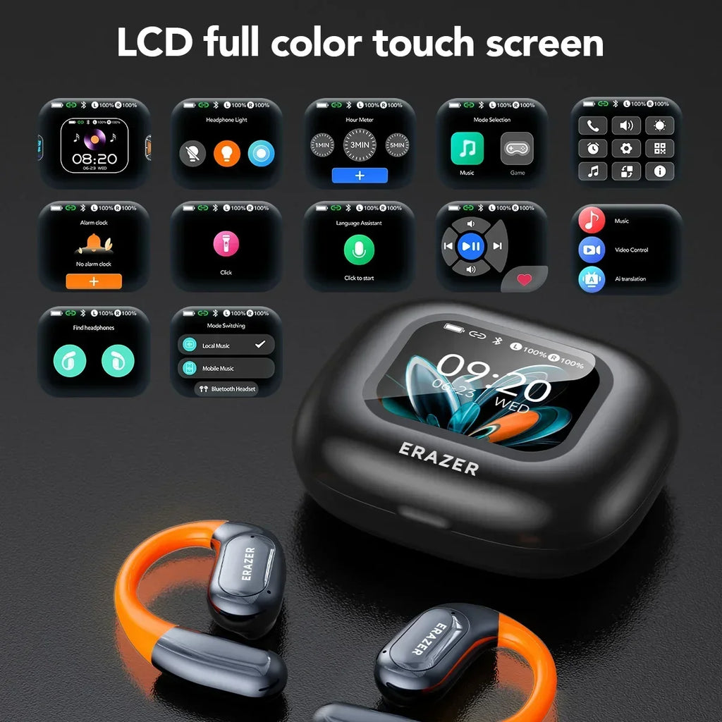 Écouteurs Bluetooth HTC NE27 5.4 - Traducteur IA Écran LCD Réduction Bruit