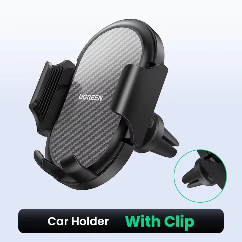 Support Téléphone Auto Gravité (Gravity Auto Lock Car Mount) - Gris/Vert