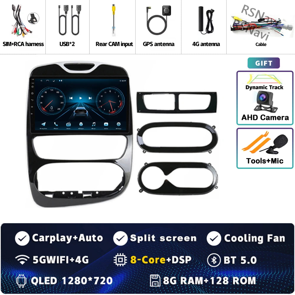 Radio Auto Android 15 Renault Clio 4 BH98 KH98 2016-2019 - 2K QLED CarPlay GPS