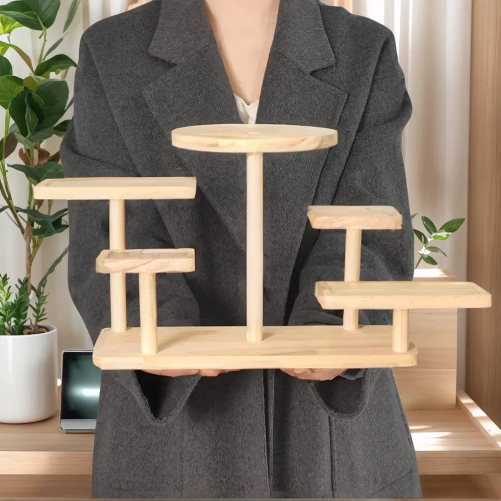 Wooden Standing Shelves Stacked Display Shelves Jewellery Eyeglasses File Organiser For Jewellery Succulents Home Decoration