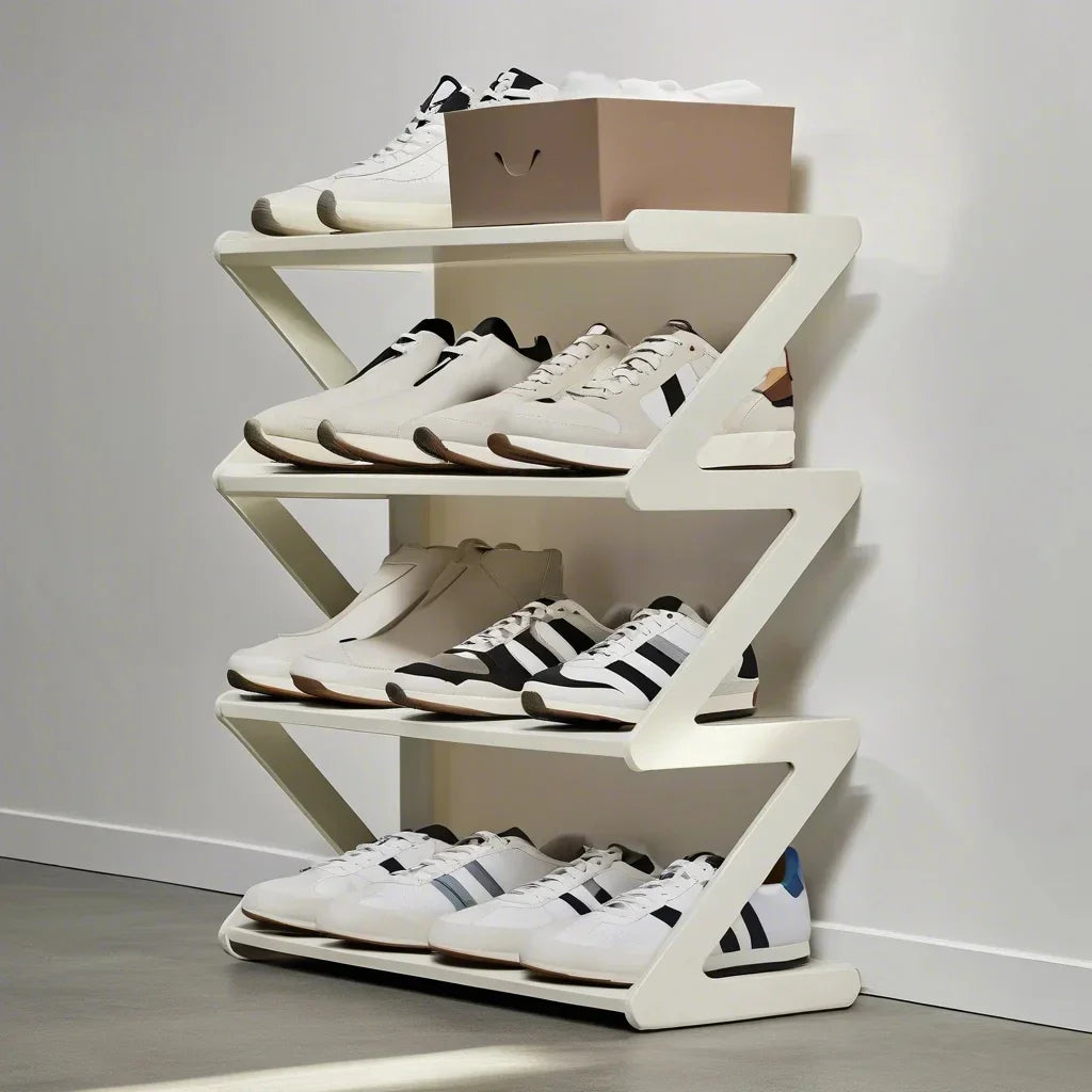 Meuble Chaussures 4 Niveaux Moderne - Organisateur Entrée Gain d'Espace Appartement