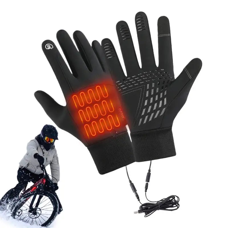 Gants Chauffants Électriques USB Écran Tactile - Ski Randonnée Camping Hiver