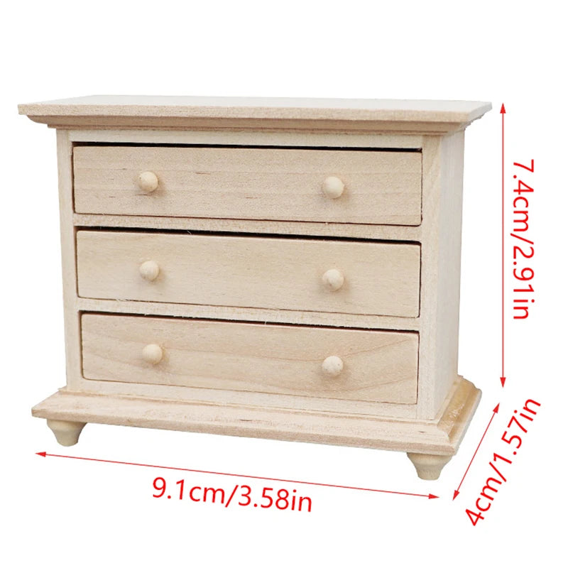 Maison Poupée Miniature 1:12 Meuble Rangement Tiroirs - Accessoire Décoration