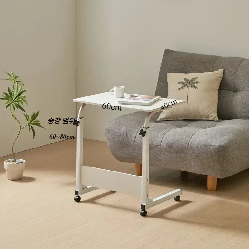 Table Bureau Chevet Ajustable Roulettes - Support Laptop Mobile Repas Maison