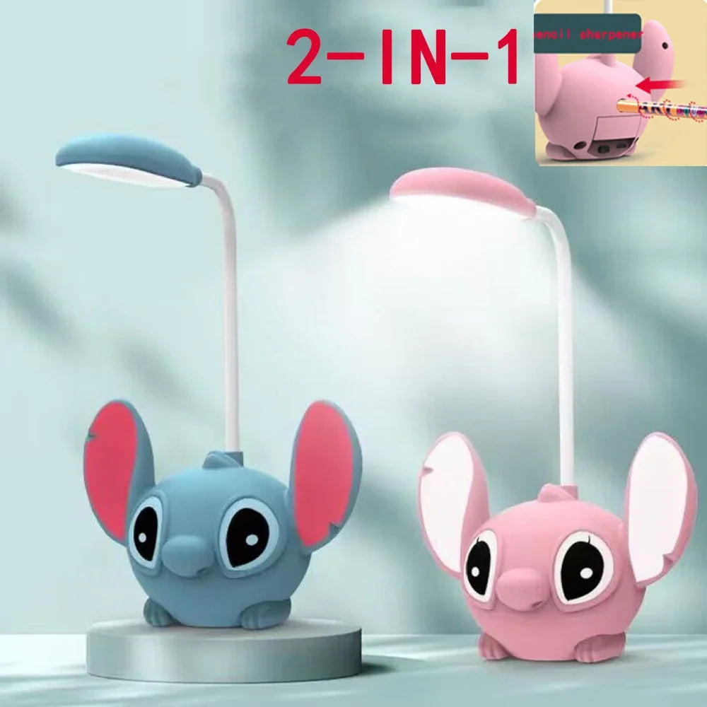 Lampe Bureau LED Lilo & Stitch Taille-Crayon - Pliable USB Rechargeable Cadeau