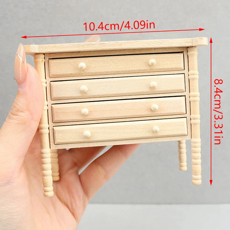 Maison Poupée Miniature 1:12 Meuble Rangement Tiroirs - Accessoire Décoration
