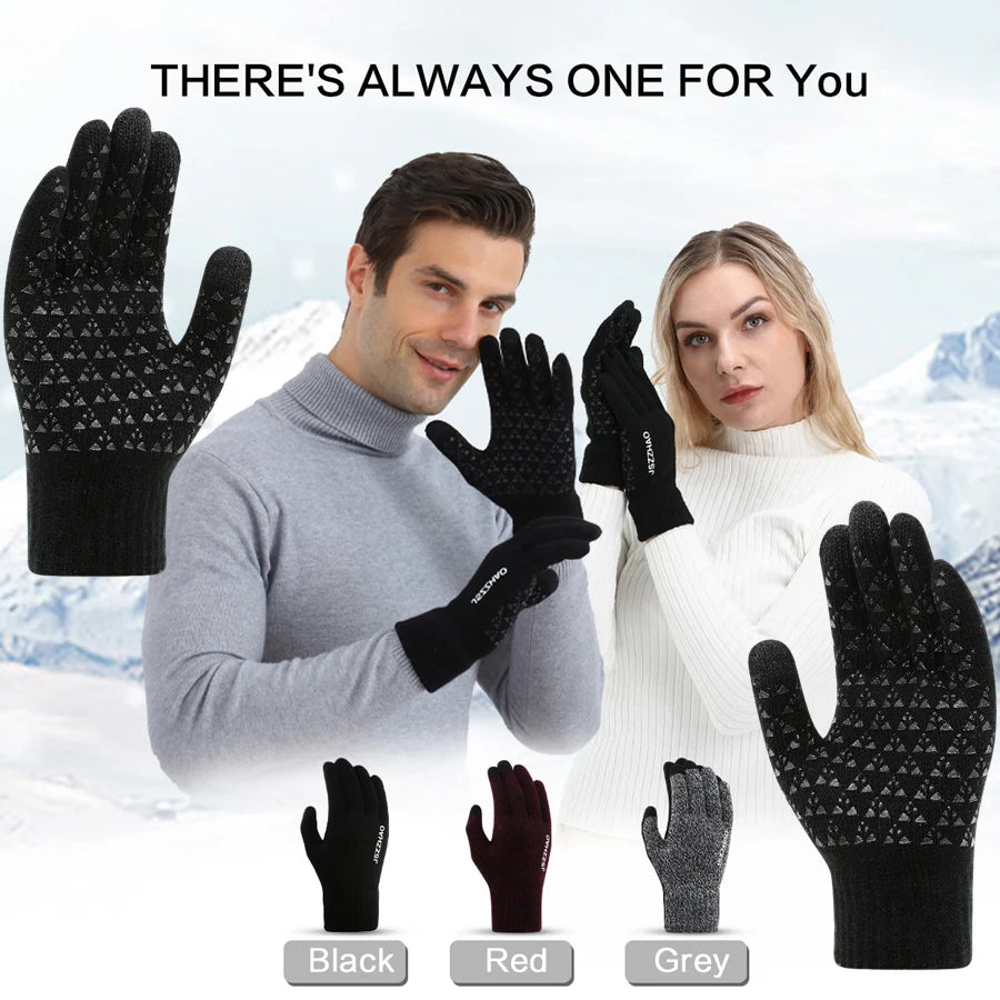 Gants Hiver Tactiles Homme Femme - Épais Antidérapants Gel Silicone Thermiques