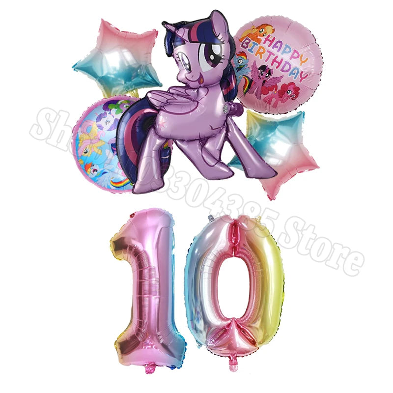 Ballons My Little Pony Chiffres 1-10 Licorne - Anniversaire Baby Shower Fête
