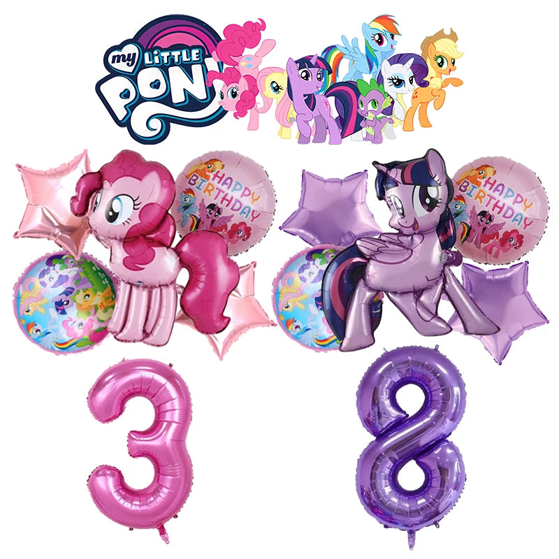 Ballons My Little Pony Chiffres 1-10 Licorne - Anniversaire Baby Shower Fête