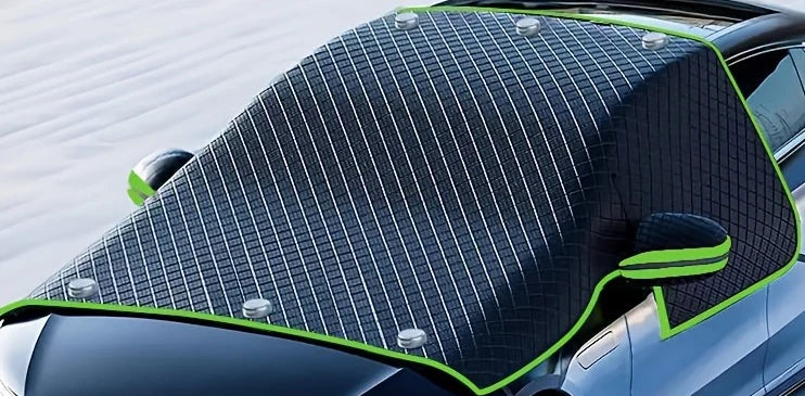 Housse Neige Pare-Brise Voiture Hiver - Anti-Gel Anti-Givre Magnétique Demi-Couverture