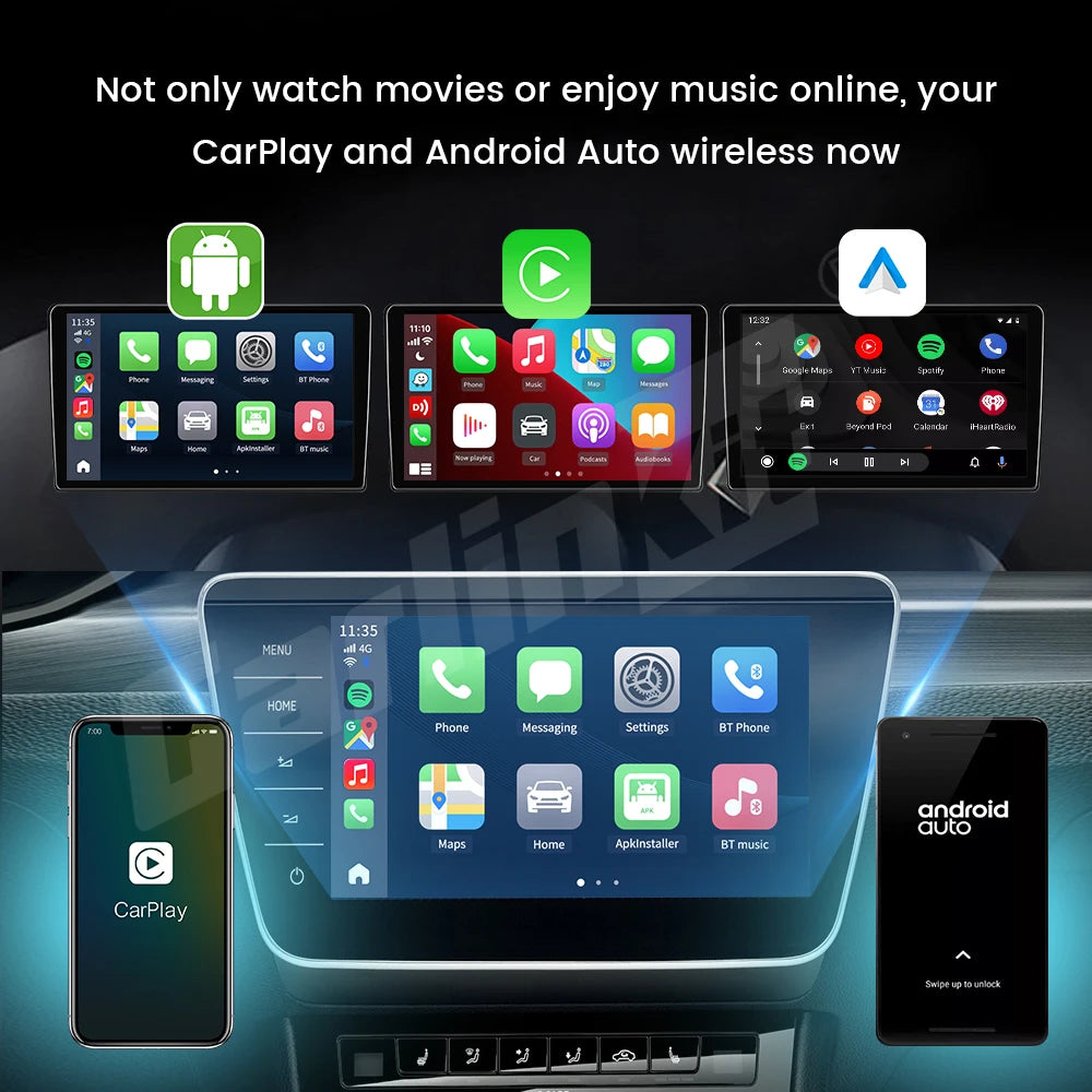 CarlinKit CarPlay Android 13 TV Box QCM6125 Octa-core Wireless CarPlay Android Auto Smart Car Ai Box for Video 4GLTE 6G 8G+128G