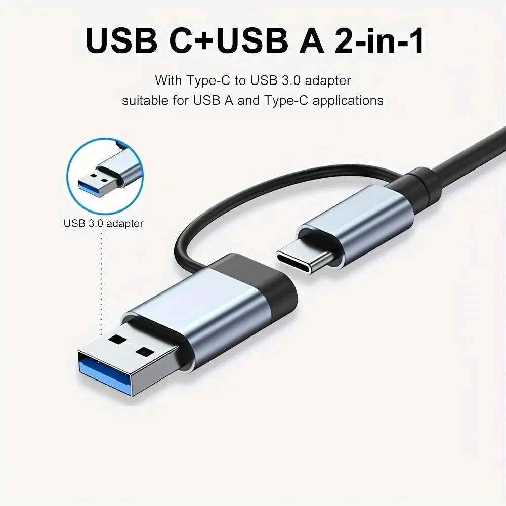 Hub USB 7 Ports Type A/C 3.0 2.0 - Concentrateur Multi Adaptateur Laptop PC