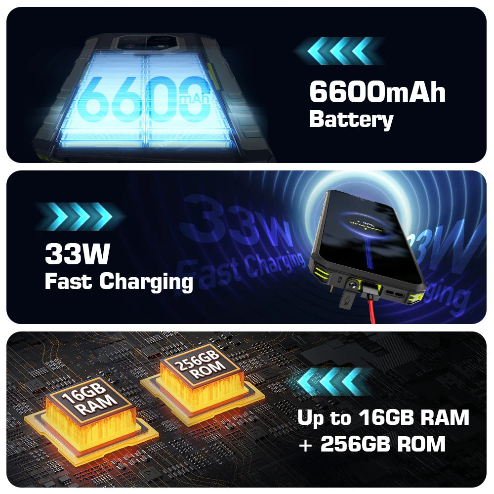 Smartphone Ulefone Armor 22 Android 14 - Rugged 16GB RAM 256GB 6600mAh