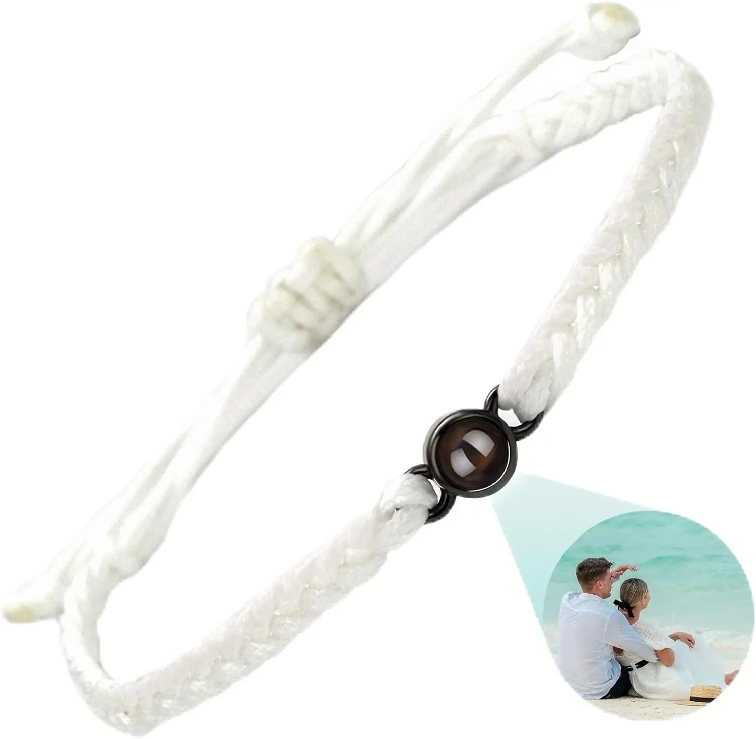 Bracelet Photo Personnalisé Intérieur - Homme Femme Identification Mémorial