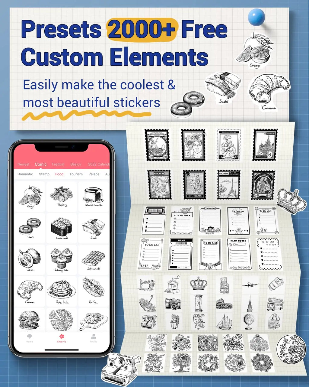 Imprimante Thermique Phomemo M02Pro Mini Portable Sans Fil 300dpi - Étiquettes 15-53mm