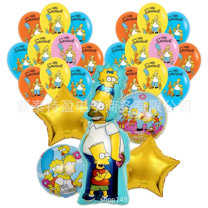 Ballons Simpsons Fête Anniversaire Enfants - Latex Foil Décoration Maison