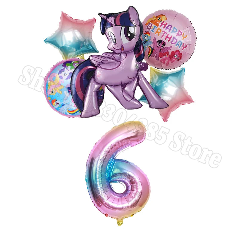 Ballons My Little Pony Chiffres 1-10 Licorne - Anniversaire Baby Shower Fête