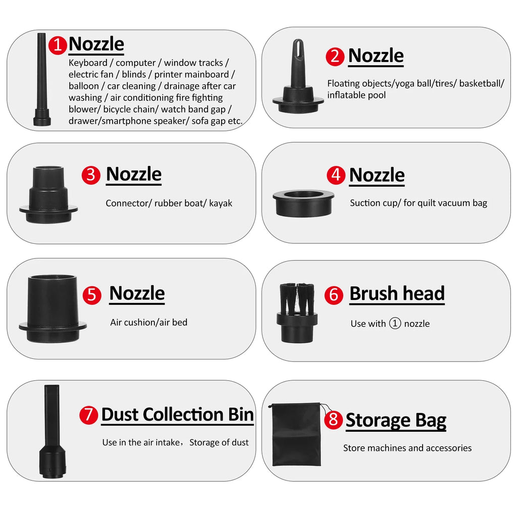 Dépoussiéreur Électrique Air Comprimé 100W - Écran Digital 7500mAh Rechargeable