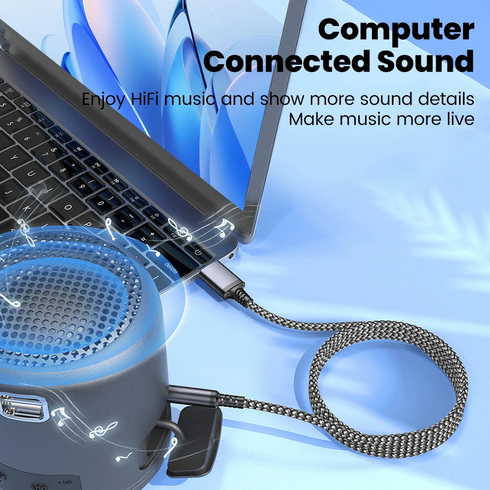 Câble Audio USB-A vers AUX 3.5mm Mâle - Adaptateur Casque Haut-Parleur PC Voiture